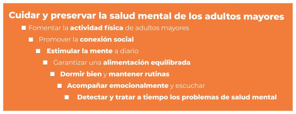 Cuidar y preservar la salud mental de los adultos mayores