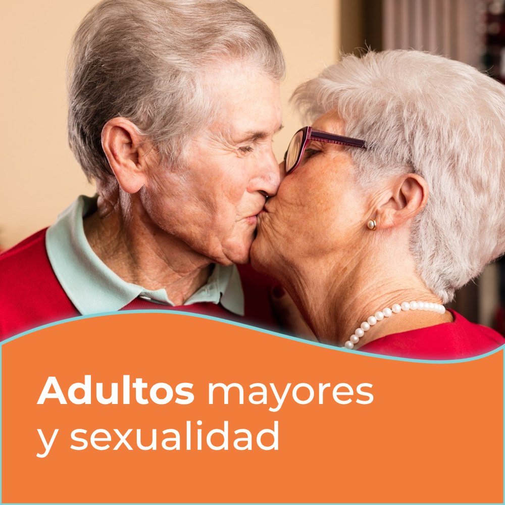Pareja de adultos mayores besándose, portada del artículo Adultos mayores y sexualidad