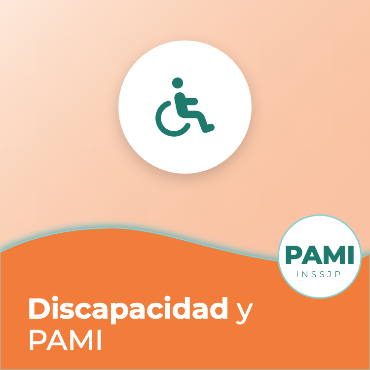 Portada de la guía de PAMI: Discapacidad: apoyos, transporte y rehabilitación